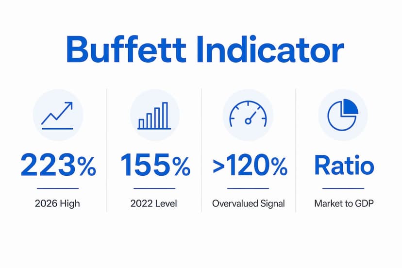 Infographic showing key Buffett Indicator statistics