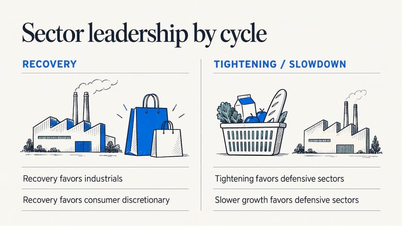 Sector leadership across two business cycle conditions